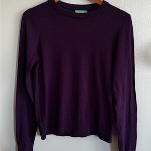 United Colors of Benetton Deep Purple Crewneck Sweater